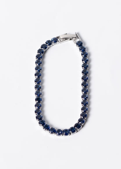 Pulsera tennis zirconias azul marino acero quirúrgico