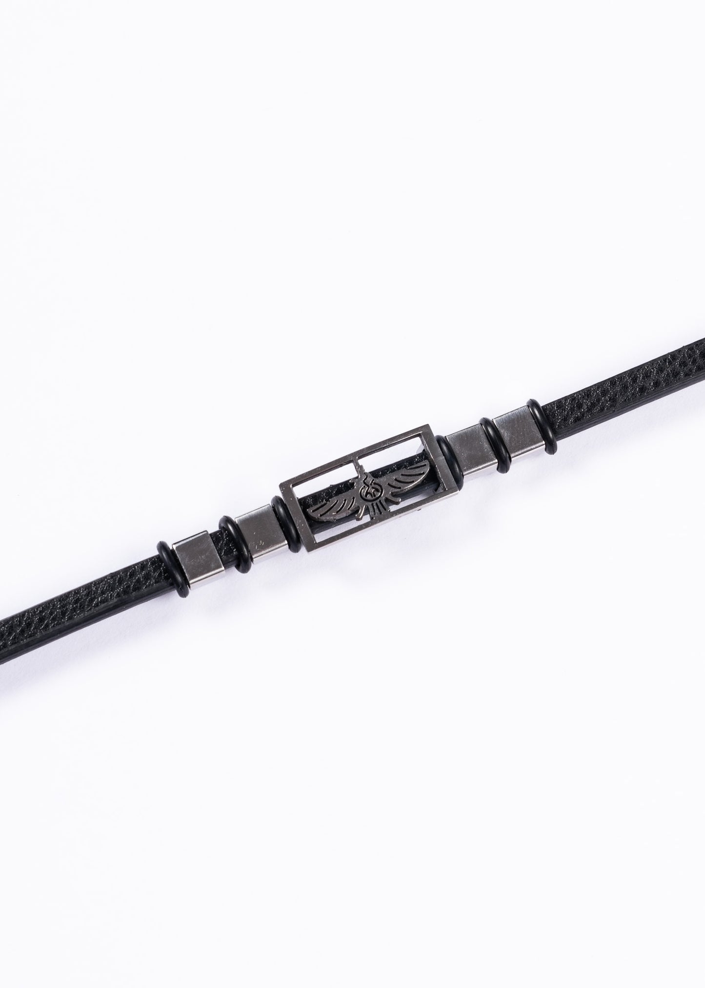 Pulsera de cuero con símbolo Águila - Acero inoxidable