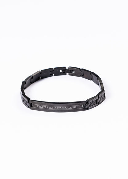 Pulsera negra guarda griega acero quirúrgico