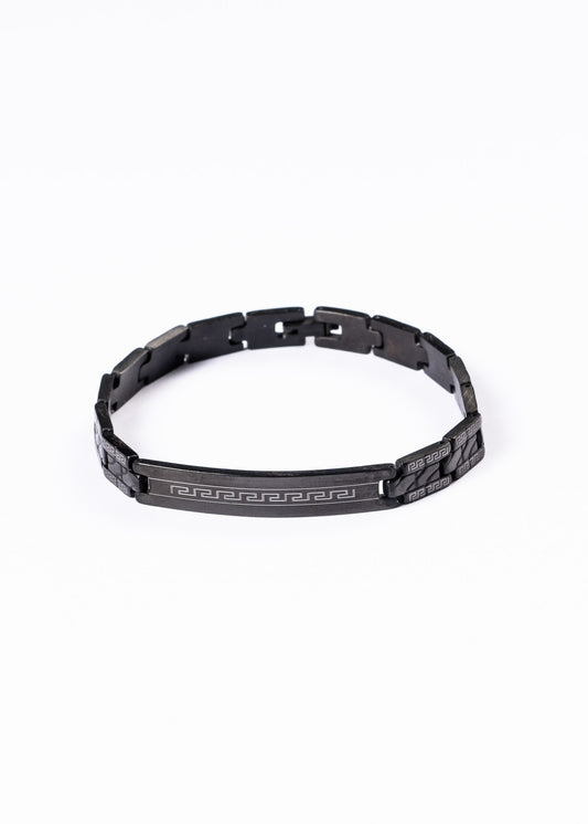 Pulsera negra guarda griega acero quirúrgico