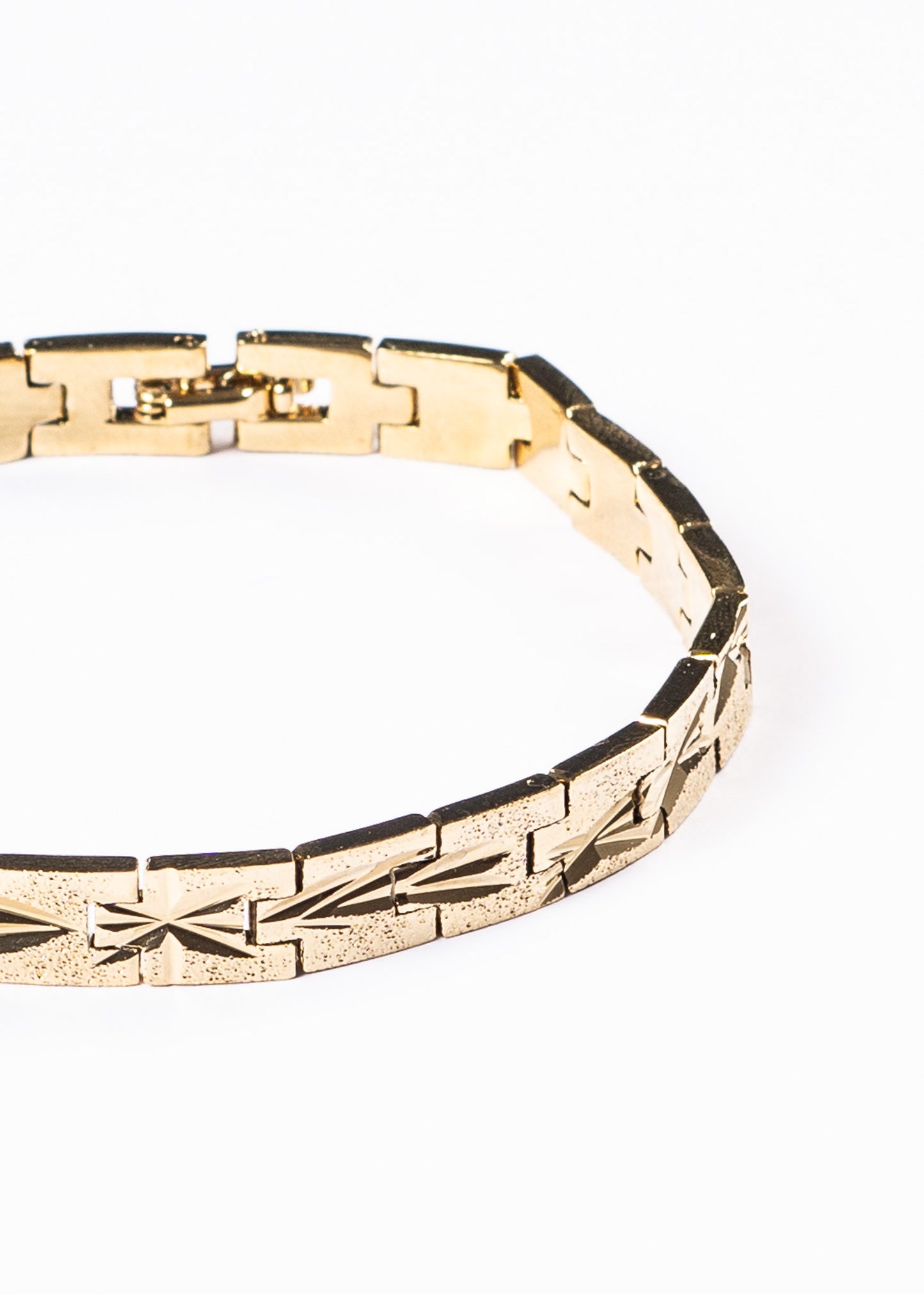 Pulsera brazalete brillo - Enchapado en oro 19cm