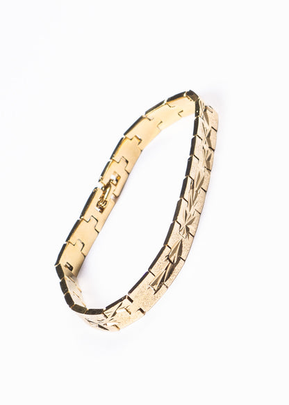 Pulsera brazalete brillo - Enchapado en oro 19cm