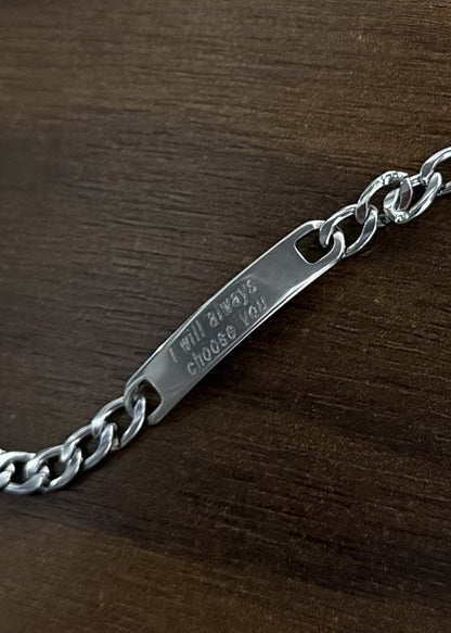 Pulsera eslabones + grabado tallado acero quirúrgico