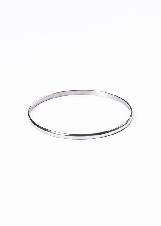 Pulsera esclava bombé 4mm - Acero quirúrgico plateado