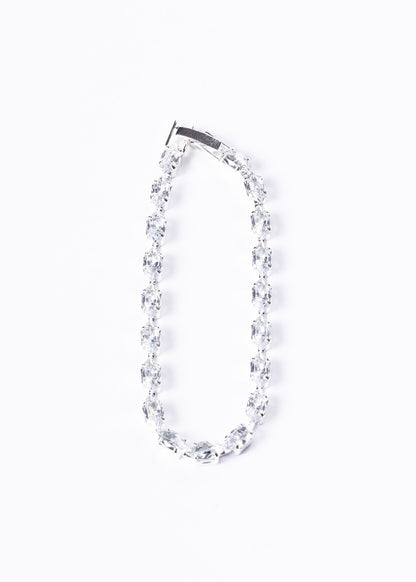 Pulsera tennis oval zirconias blancas - Enchapado en plata