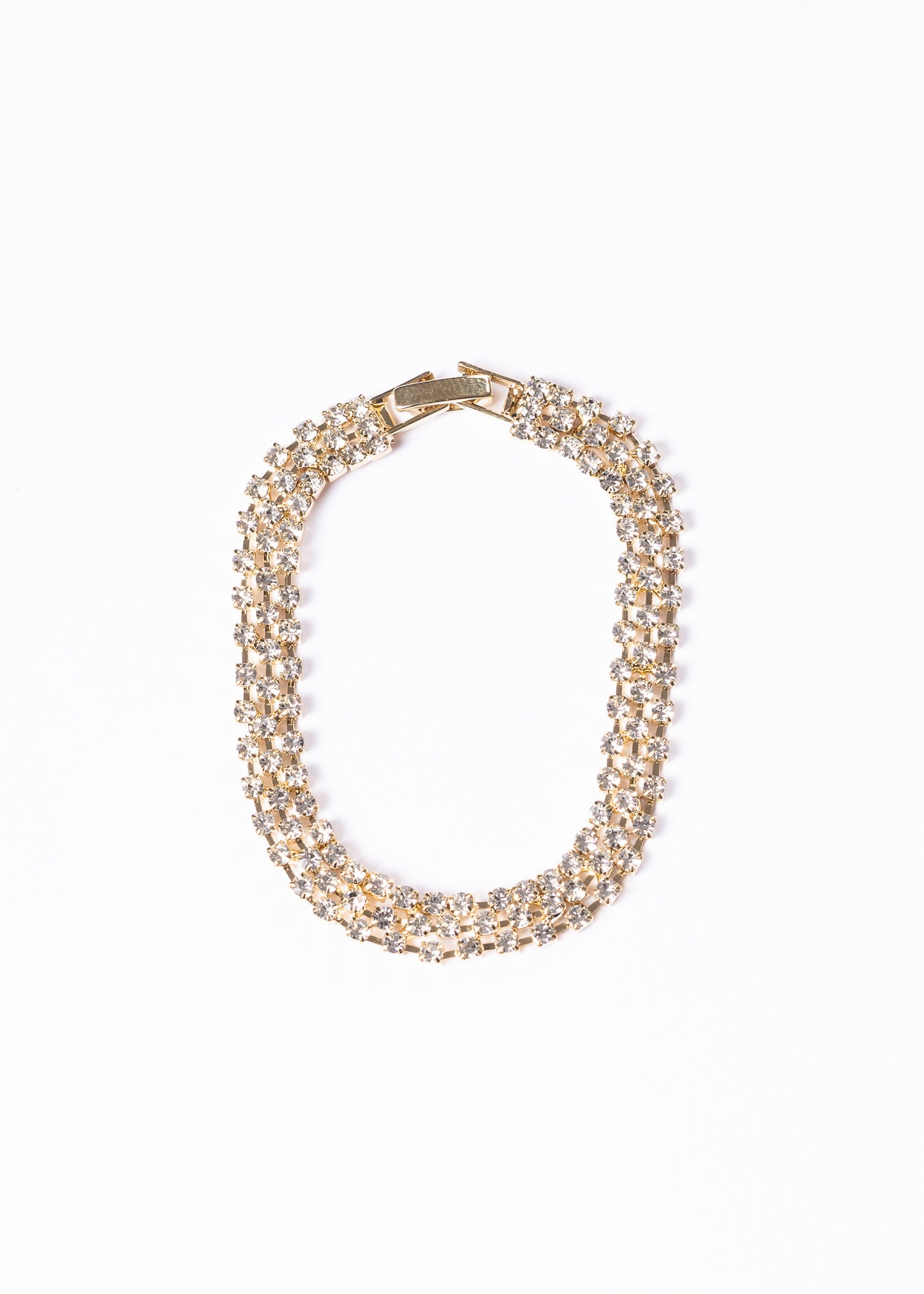 Pulsera gala triple strass - Enchapada en oro
