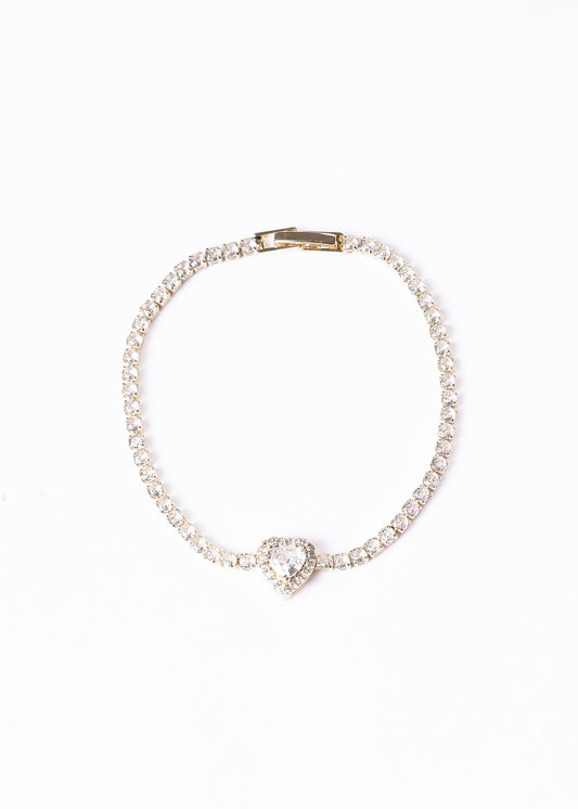 Pulsera promesa corazón Lady Di - Enchapado en oro