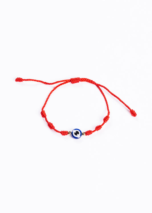 Pulsera 7 nudos con ojo turco hilo