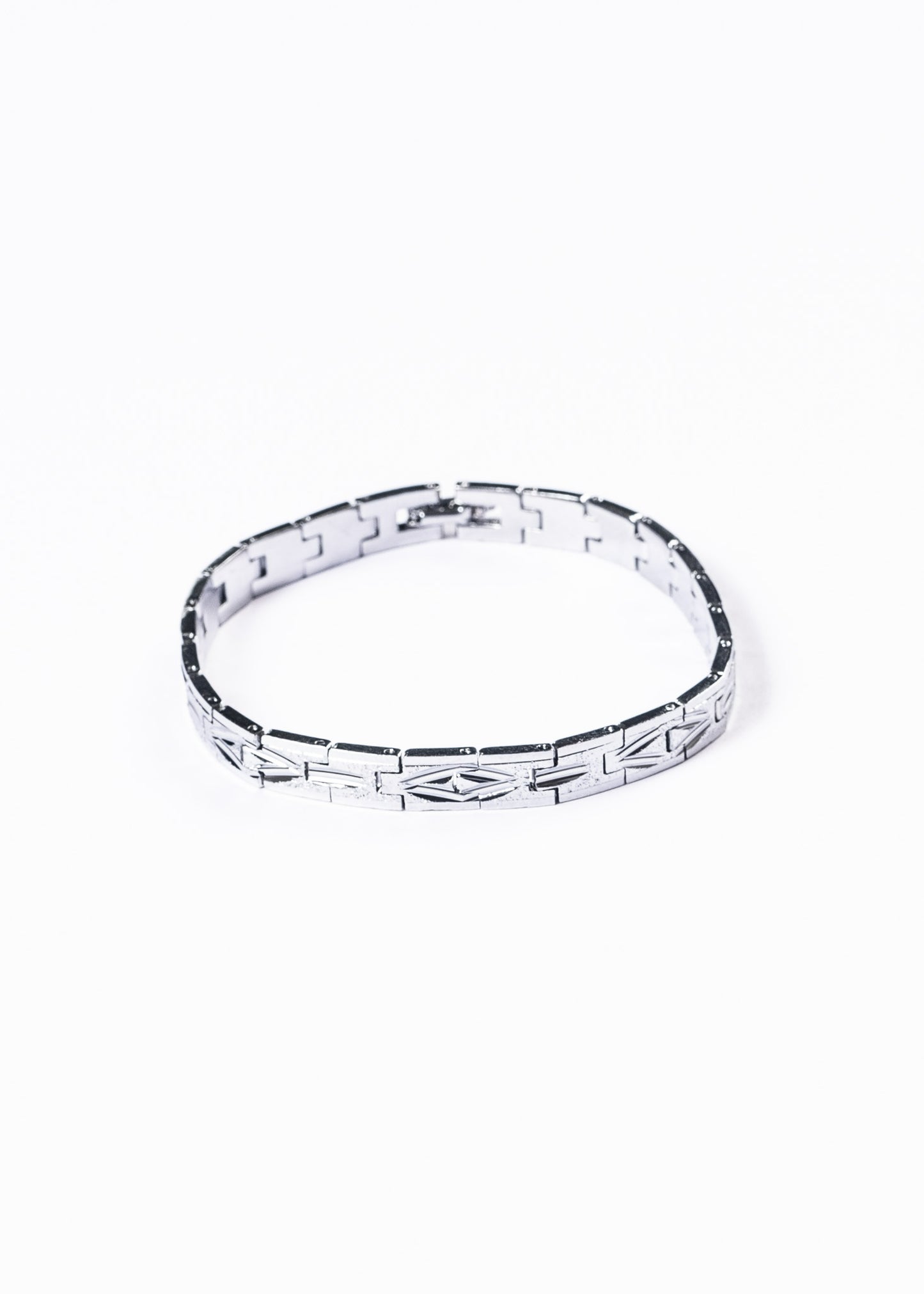 Pulsera brazalete brillo - Enchapado en plata 19cm