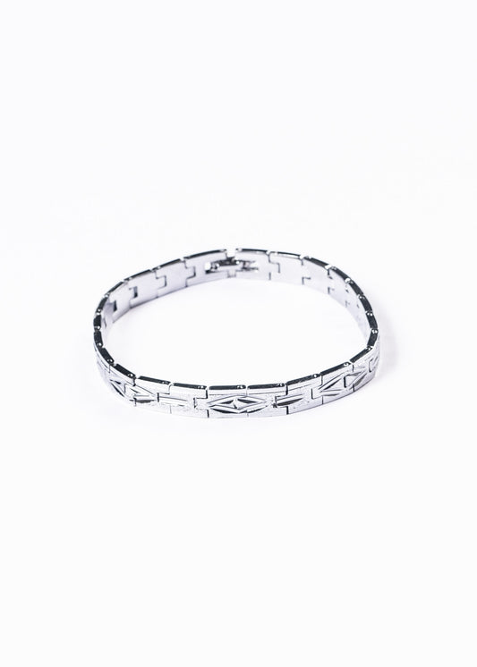 Pulsera brazalete brillo - Enchapado en plata 19cm