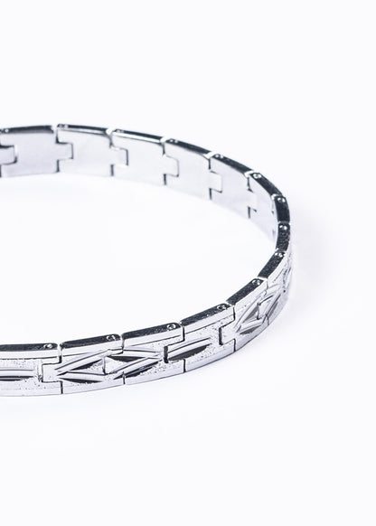 Pulsera brazalete brillo - Enchapado en plata 19cm