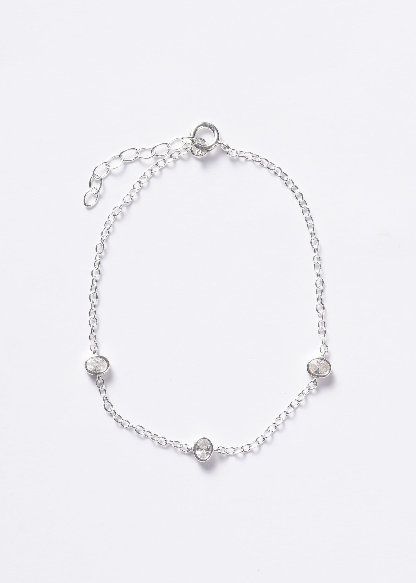 Pulsera forcé puntos luz oval plata 925 & zirconia blanca