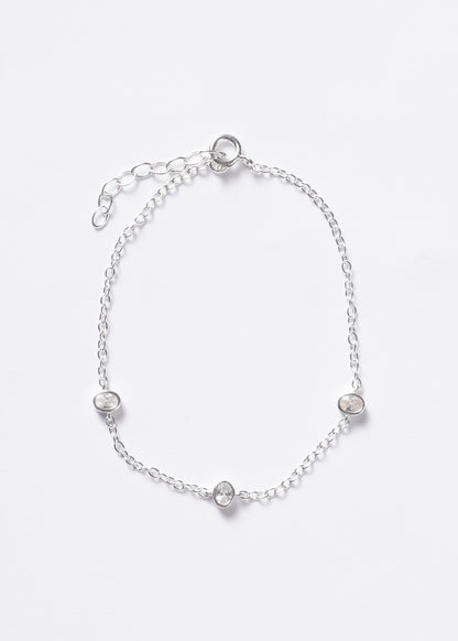 Pulsera forcé puntos luz oval plata 925 & zirconia blanca