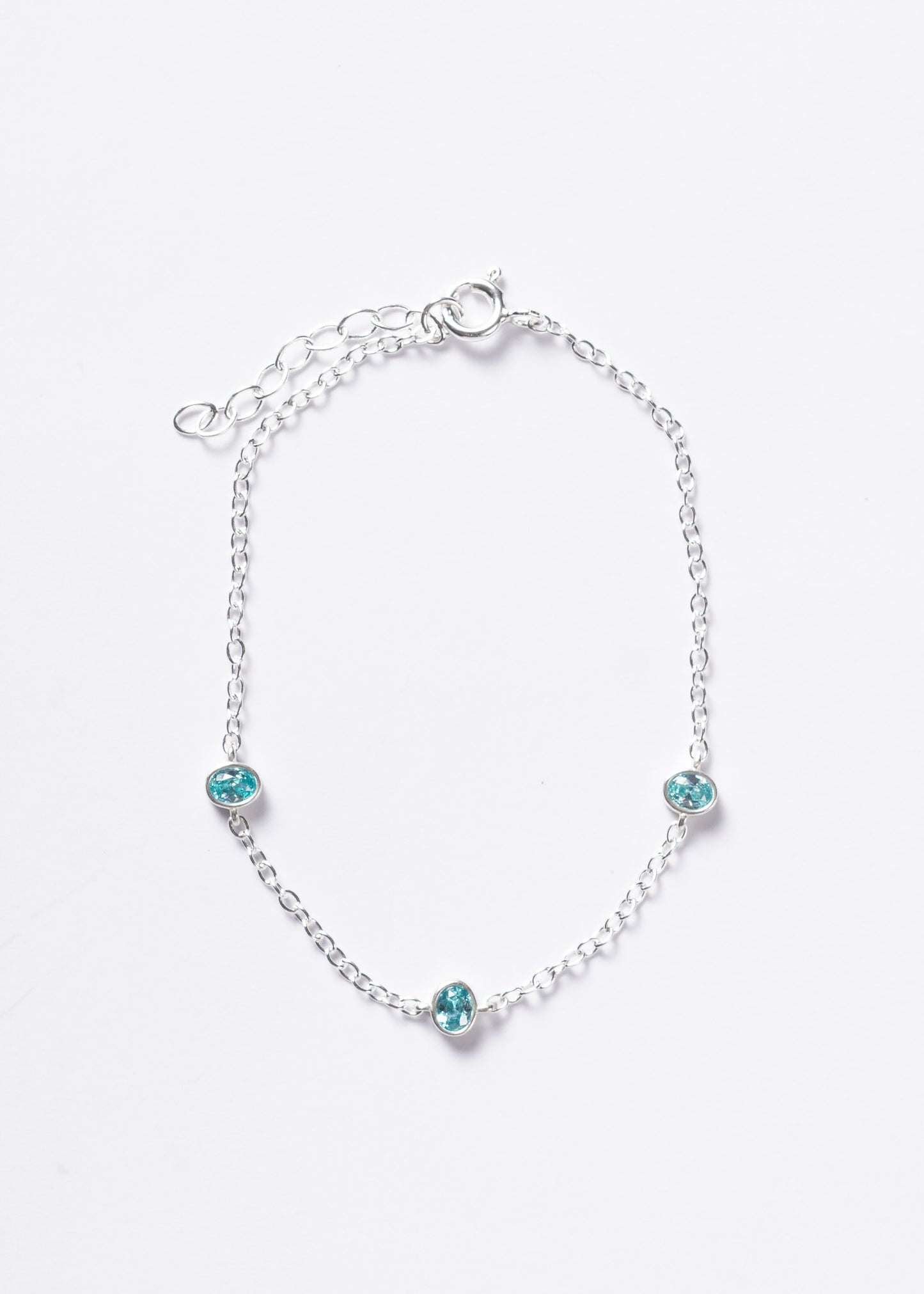 Pulsera forcé puntos luz oval plata 925 & zirconia turquesa