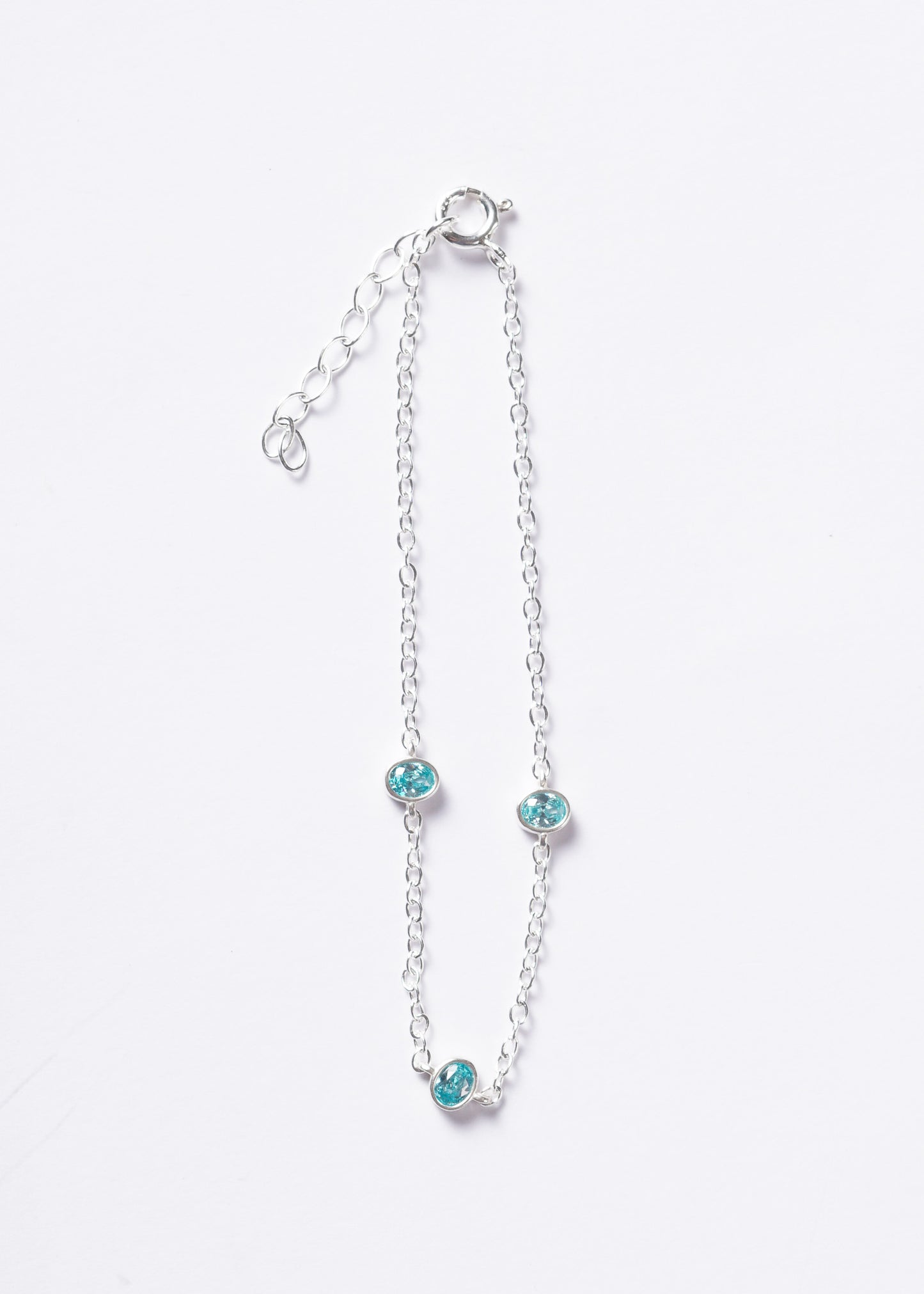 Pulsera forcé puntos luz oval plata 925 & zirconia turquesa