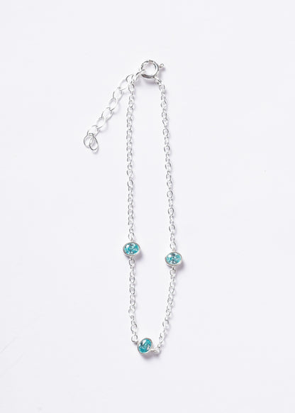 Pulsera forcé puntos luz oval plata 925 & zirconia turquesa