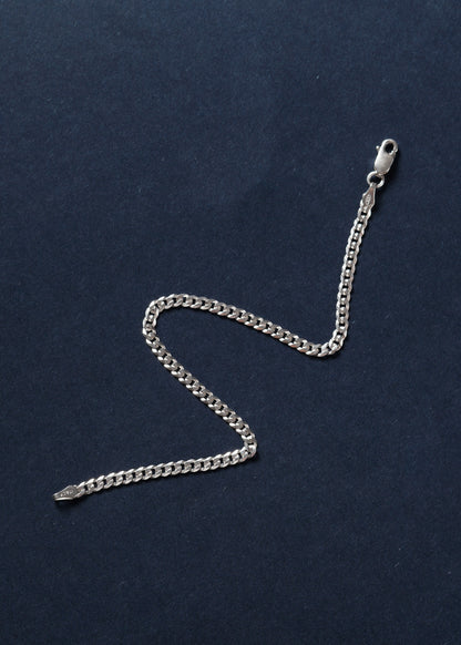 Pulsera cubana fina italiana plata 925 19.5cm