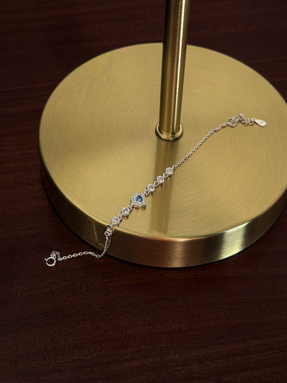 Pulsera promesa zirconia celeste Plata 925 - Serenidad