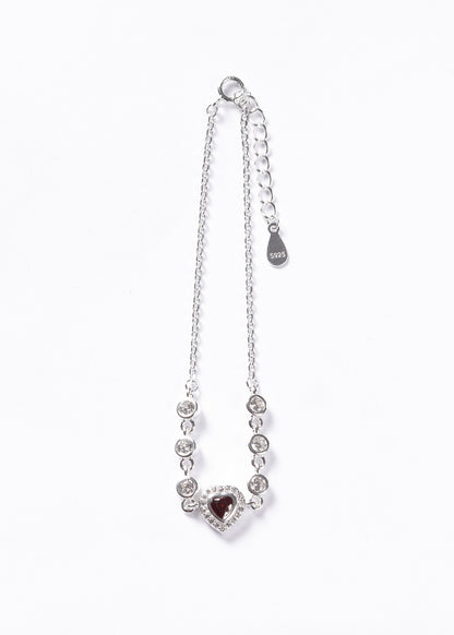 Pulsera promesa zirconia roja Plata 925 - Fuego & Pasión