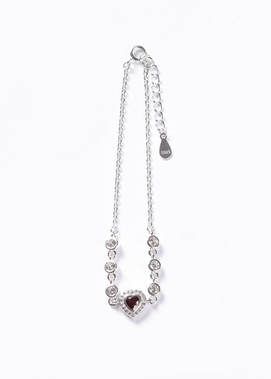 Pulsera promesa zirconia roja Plata 925 - Fuego & Pasión