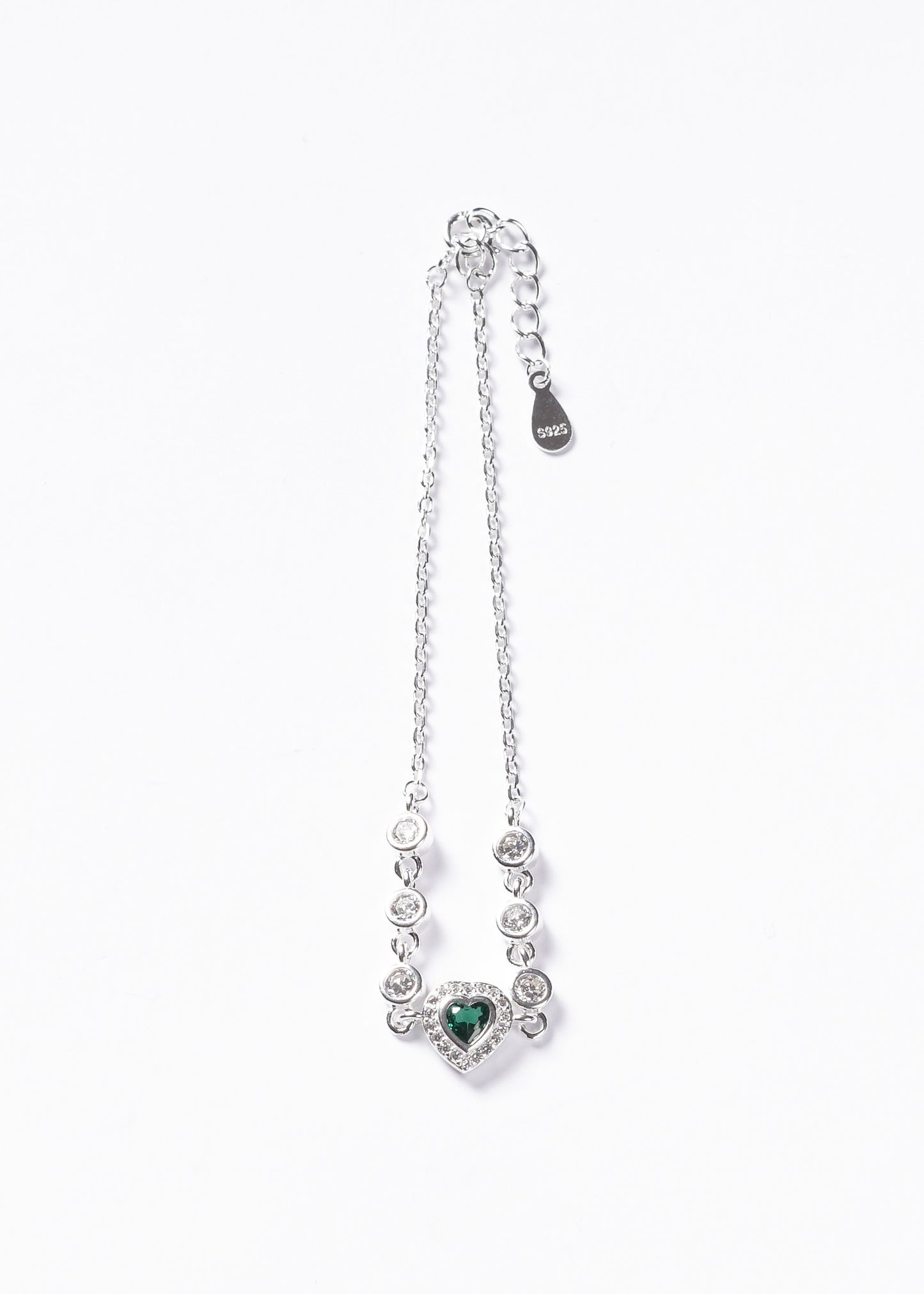Pulsera promesa zirconia verde esmeralda Plata 925 - Lujo & Prosperidad