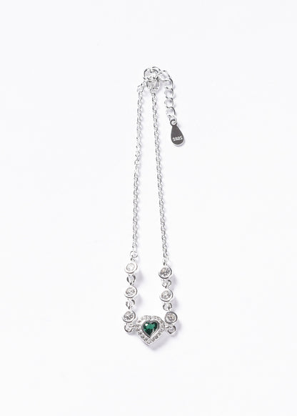 Pulsera promesa zirconia verde esmeralda Plata 925 - Lujo & Prosperidad