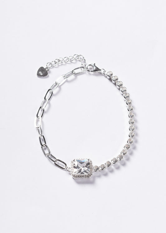 Pulsera Grand tennis zirconias & eslabones Plata 925