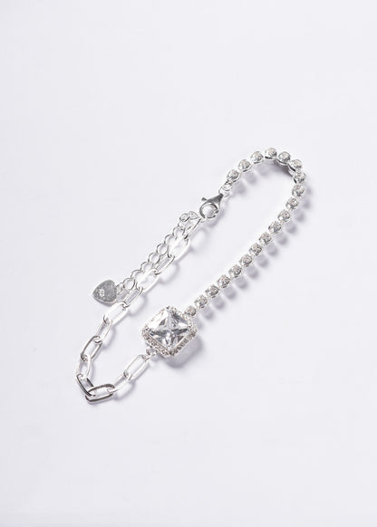Pulsera Grand tennis zirconias & eslabones Plata 925