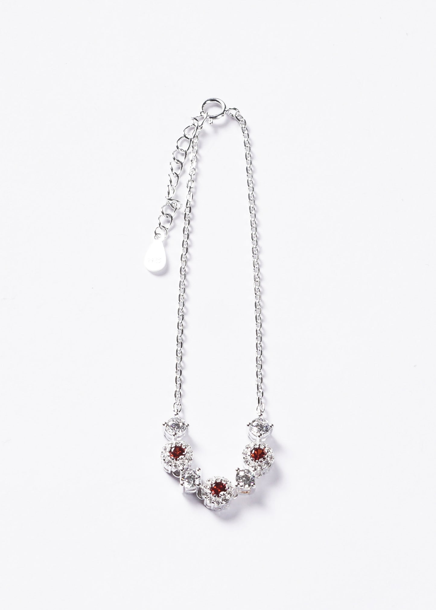 Pulsera Royalty diamantada zirconia roja Plata 925
