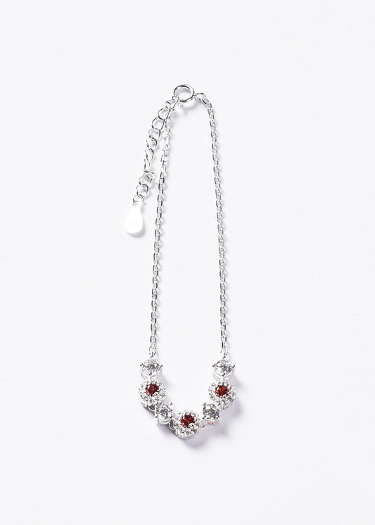 Pulsera Royalty diamantada zirconia roja Plata 925