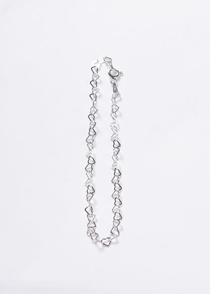 Pulsera eslabones de corazón Plata 925