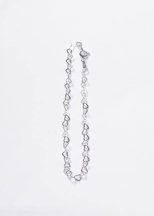 Pulsera eslabones de corazón Plata 925
