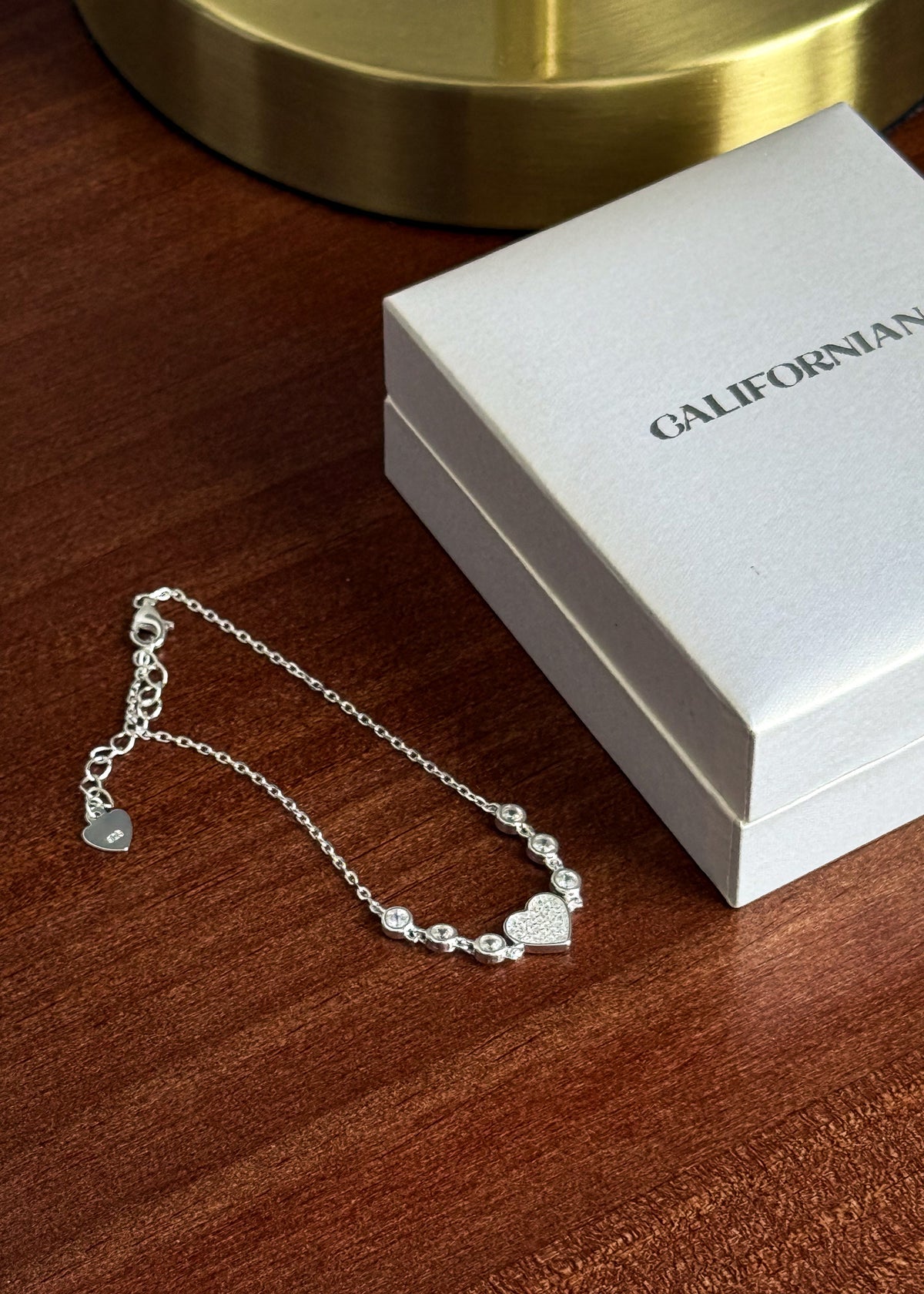 Pulsera forcé puntos luz y corazón zirconias Plata 925
