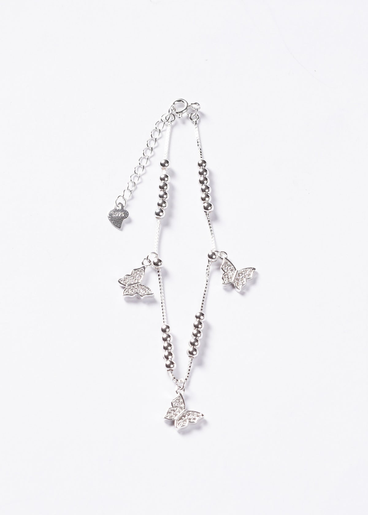 Pulsera veneciana dijes mariposas Plata 925 & Zirconia