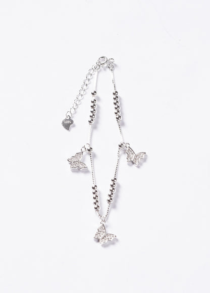 Pulsera veneciana dijes mariposas Plata 925 & Zirconia