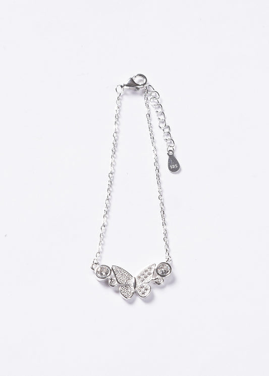 Pulsera Forcé dije central Mariposa Plata 925 & Zirconias