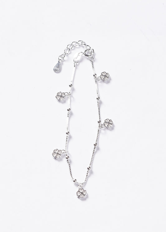 Pulsera veneciana mini tréboles Plata 925