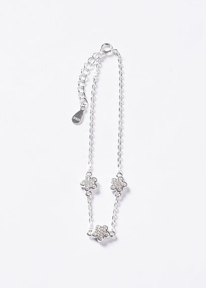 Pulsera mini flores Plata 925 & Zirconias