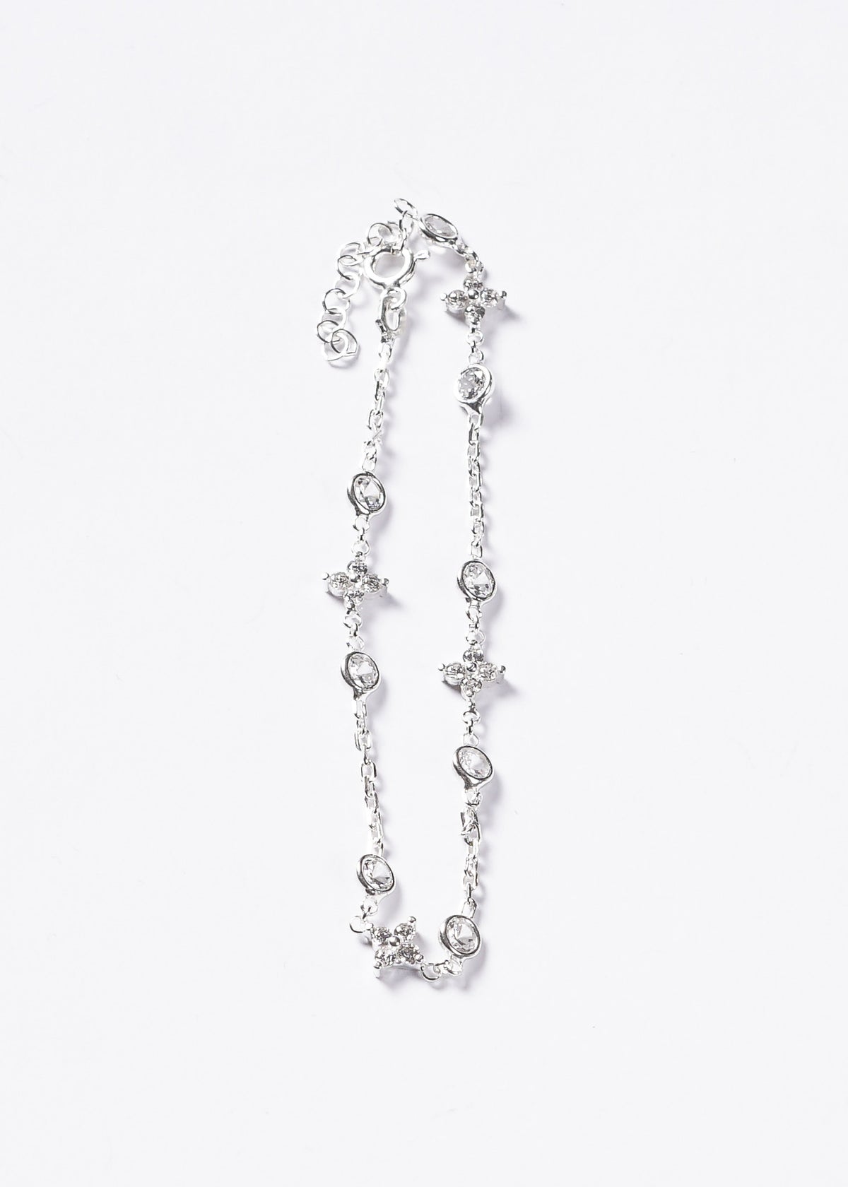 Pulsera flores y puntos luz Plata 925 & Zirconias