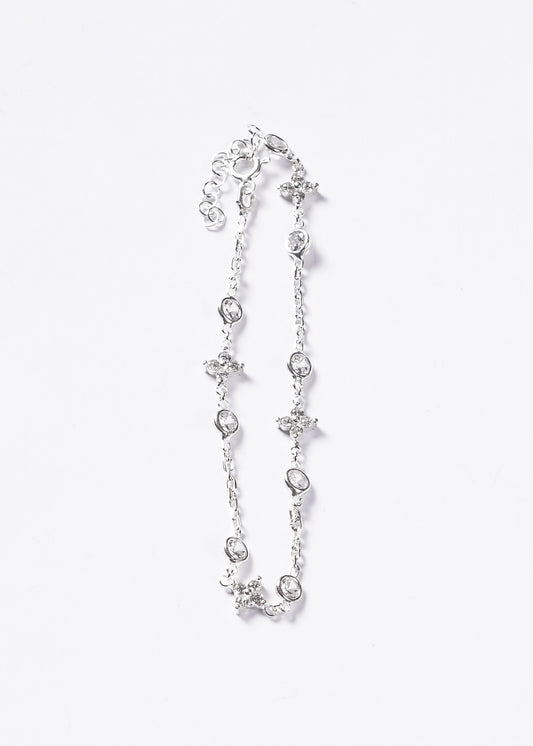 Pulsera flores y puntos luz Plata 925 & Zirconias
