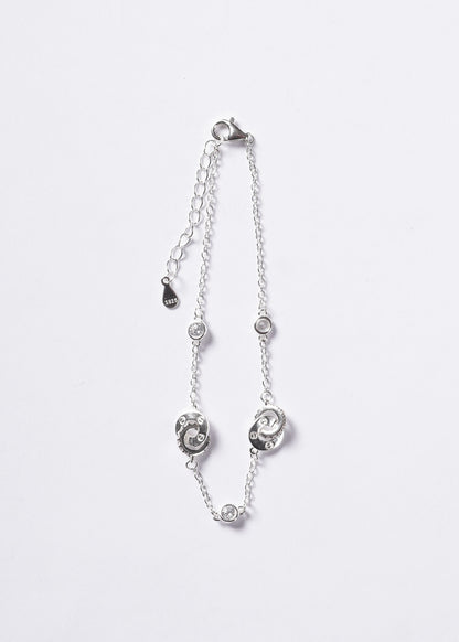 Pulsera forcé aros con zirconias Plata 925