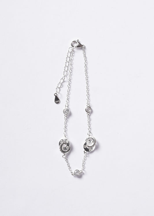 Pulsera forcé aros con zirconias Plata 925