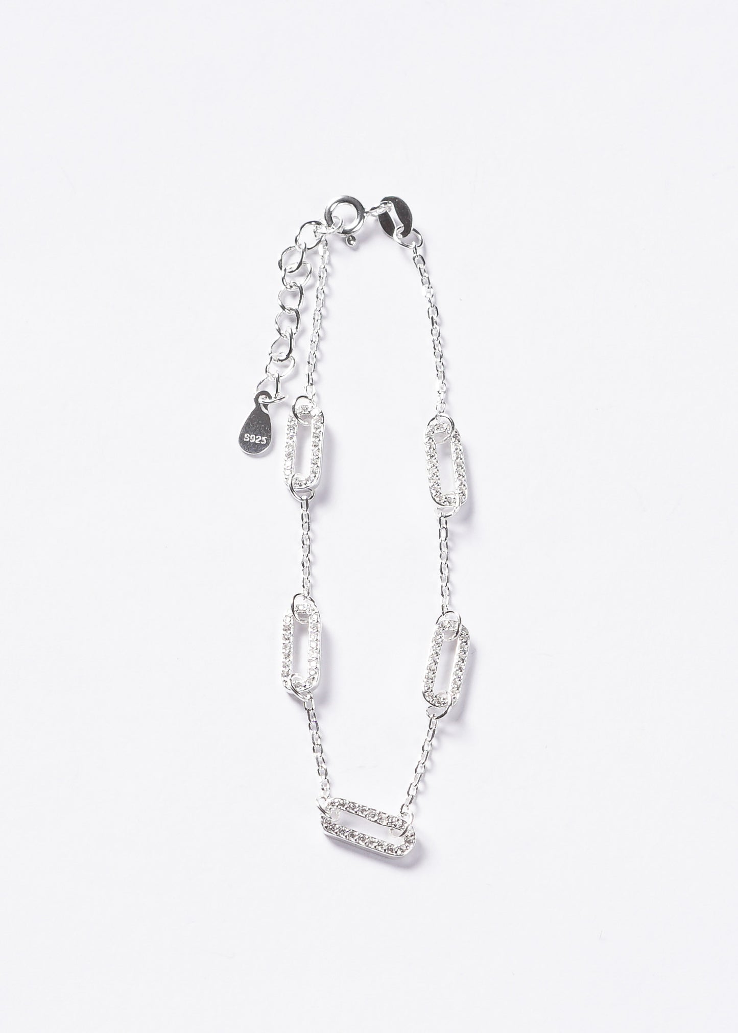 Pulsera eslabones de circones Plata 925