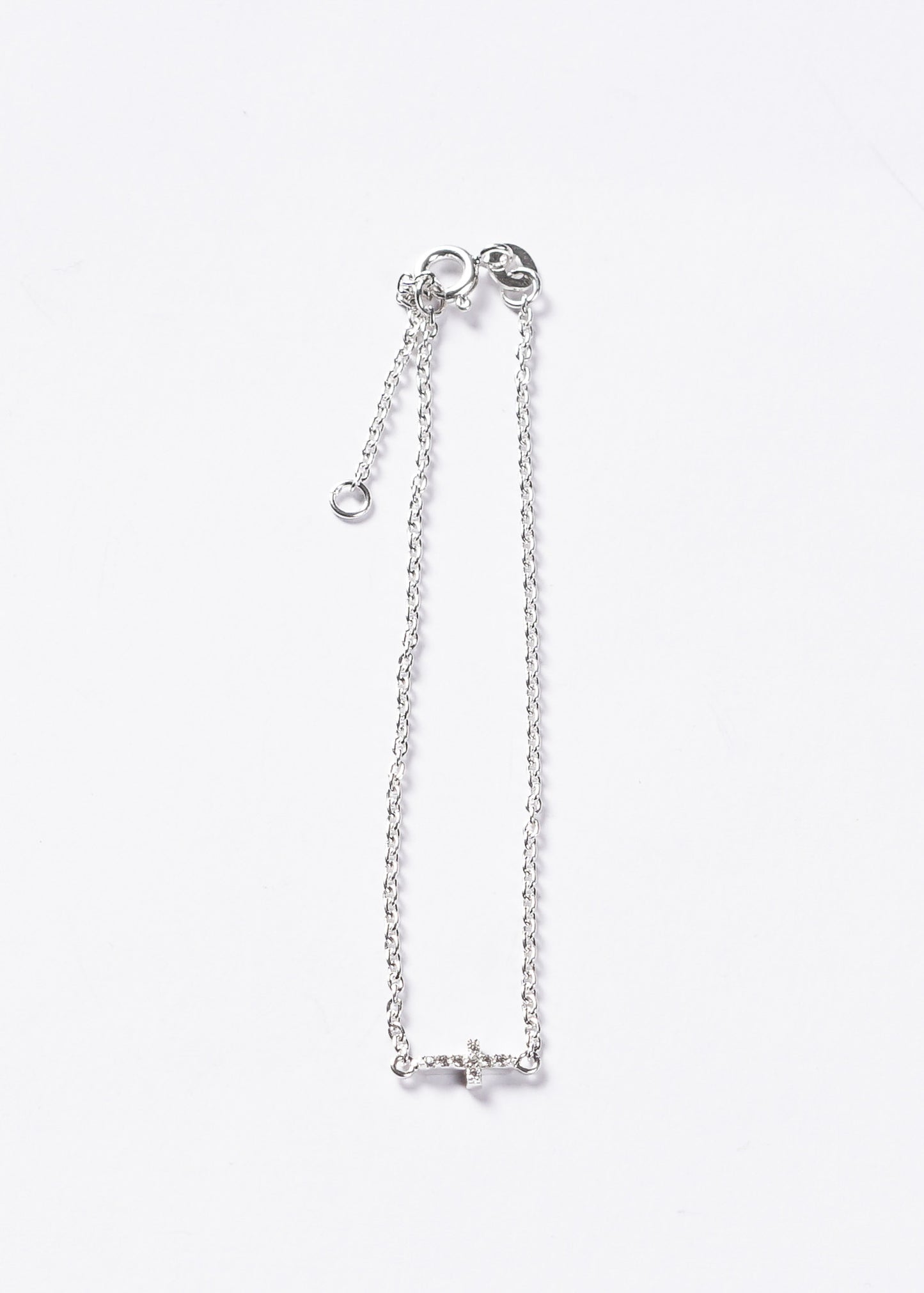 Pulsera forcet con dije cruz mini zirconias Plata 925