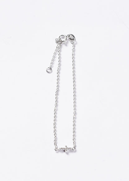 Pulsera forcet con dije cruz mini zirconias Plata 925