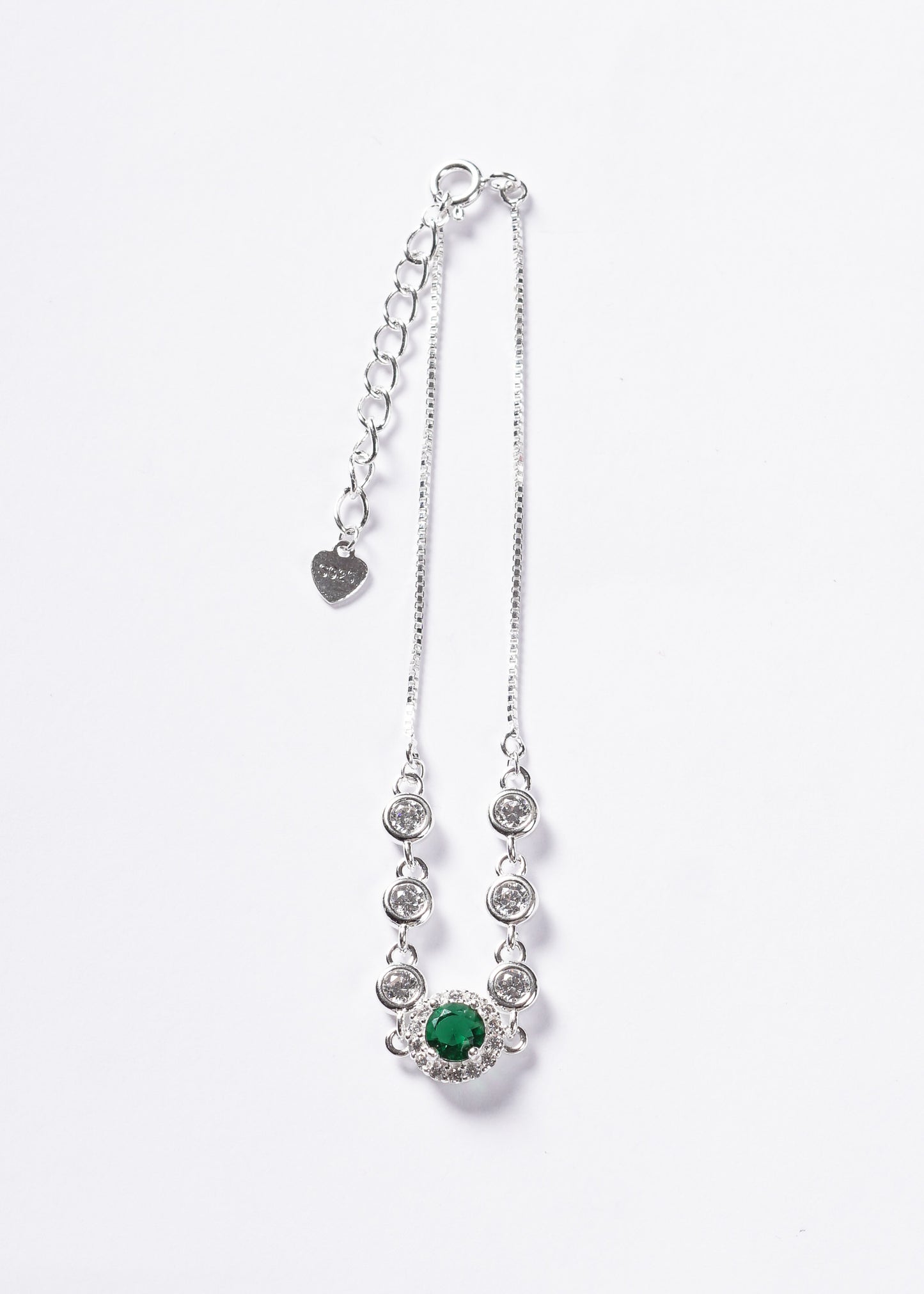 Pulsera veneciana Icon Royal Zirconia Verde redondeada Plata 925
