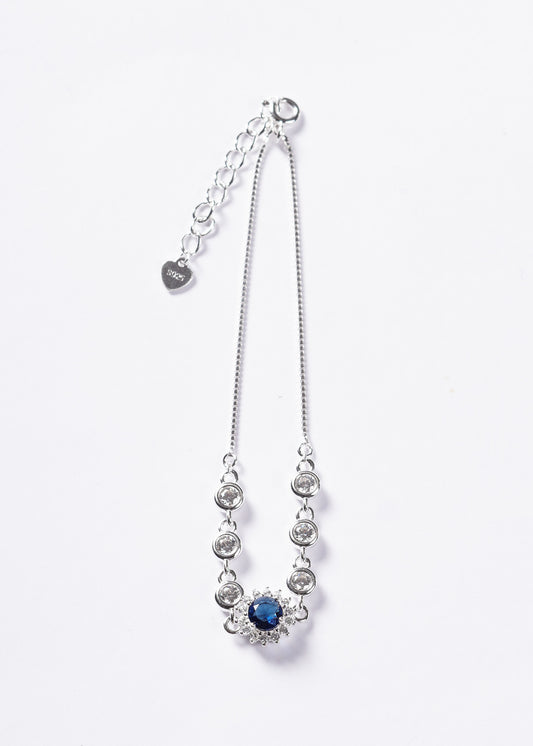 Pulsera veneciana Icon Royal Zirconia Azul Plata 925