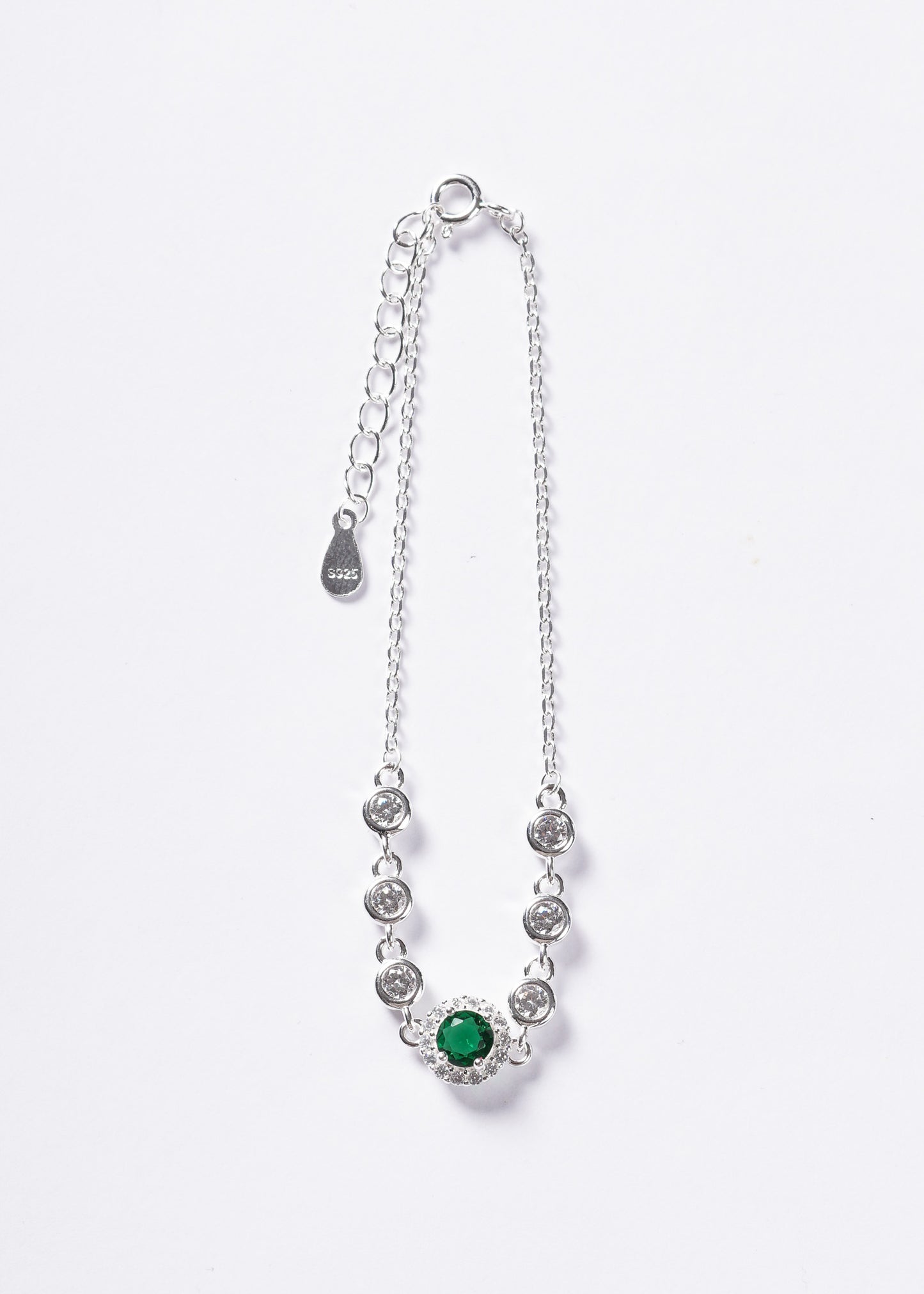 Pulsera forcé Icon Royal zirconia verde redondeada Plata 925