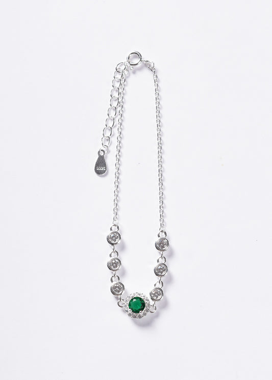 Pulsera forcé Icon Royal zirconia verde redondeada Plata 925