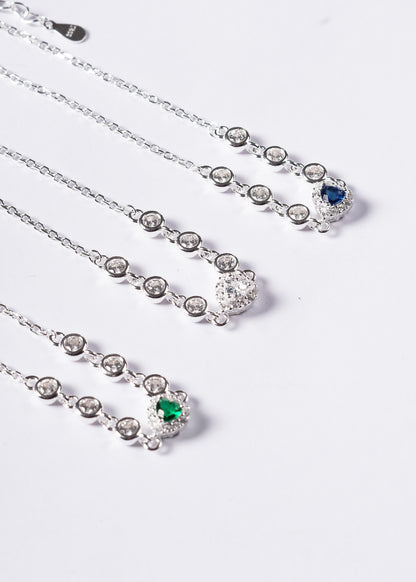 Pulsera promesa corazón mini Plata 925 & Zirconia blanca